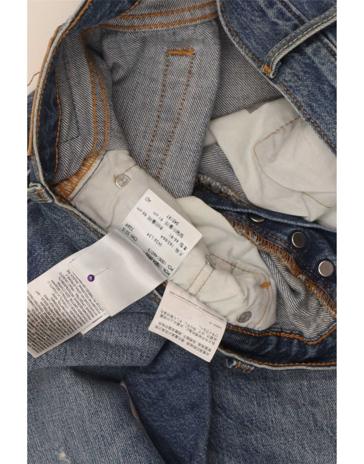 Levi's Dame 501 CT Distressed Straight Jeans W26 L30 Blå Bomuld