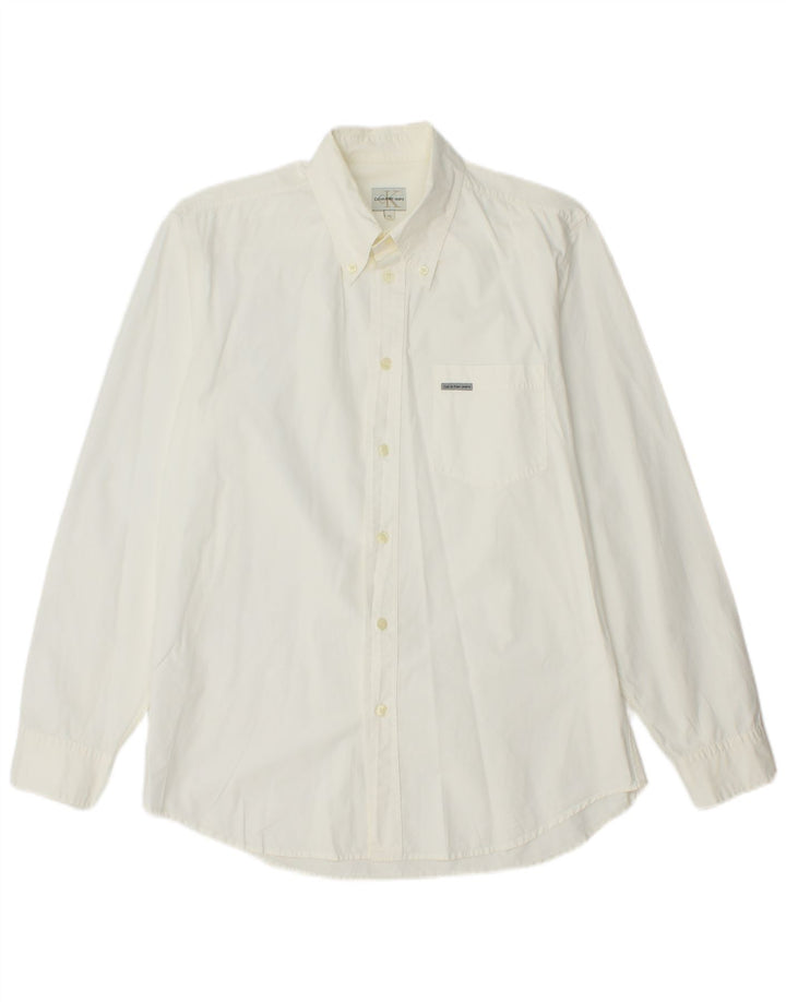 CALVIN KLEIN JEANS Herreskjorte Medium Hvid Bomuld