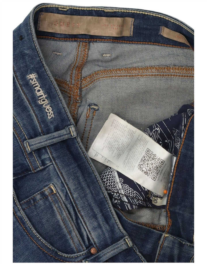 GUESS Distressed Skinny Jeans til kvinder W30 L32 blå bomuld