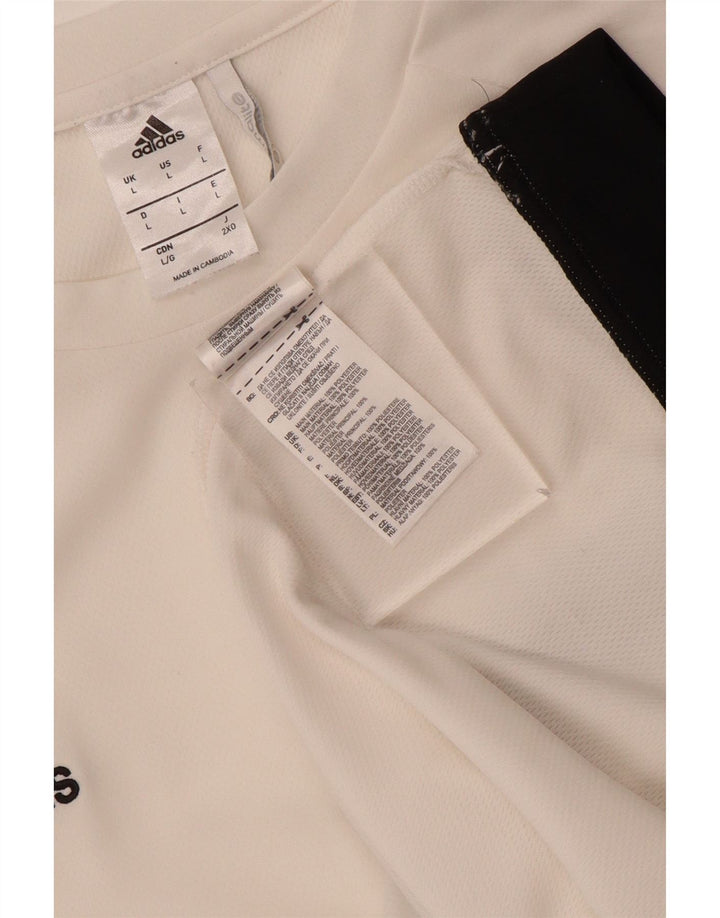 Adidas Herre Climalite T-Shirt Top Stor Hvid Colourblock Polyester