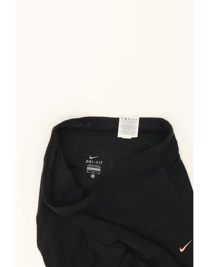NIKE Womens Dri Fit Capri Leggings UK 14 Medium  Black Polyester Vintage Nike and Second-Hand Nike from Messina Hembry 
