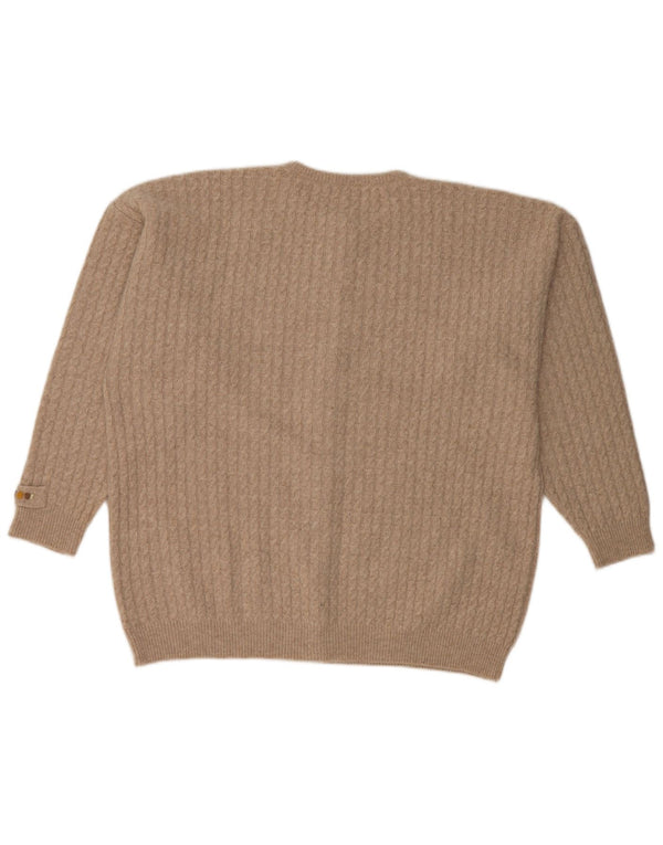 ST. ANDREWS Dame Cardigan Sweater UK 18 XL Beige Angora