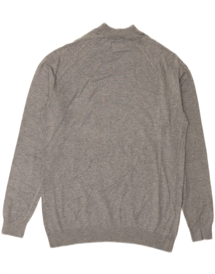 Zara Herre Turtle Neck Jumper Sweater Small Grey Viscose