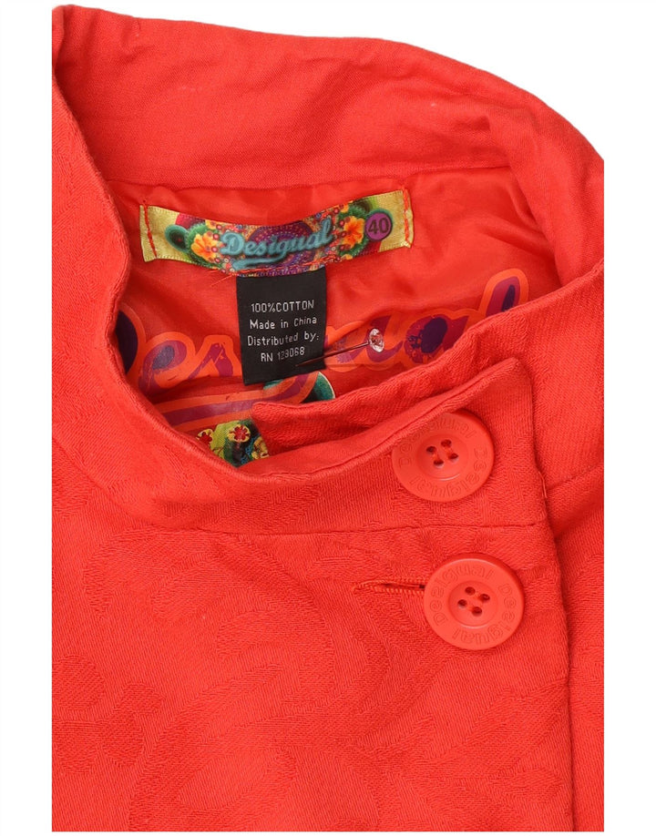 Desigual Herre Overfrakke EU 40 Medium Rød Paisley Bomuld