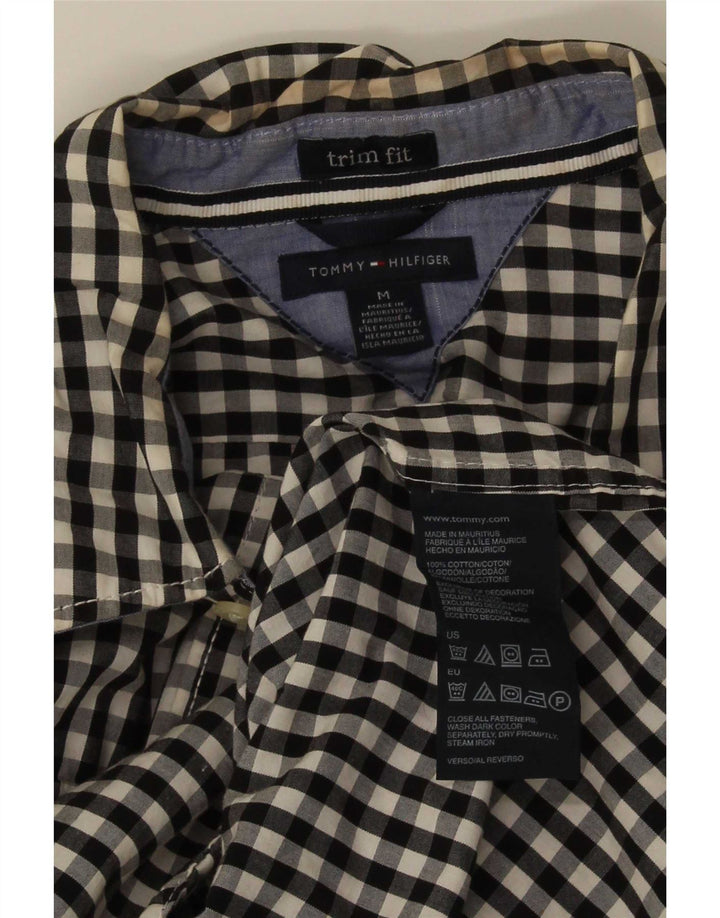 Tommy Hilfiger Herre trim fit skjorte medium sort Gingham bomuld