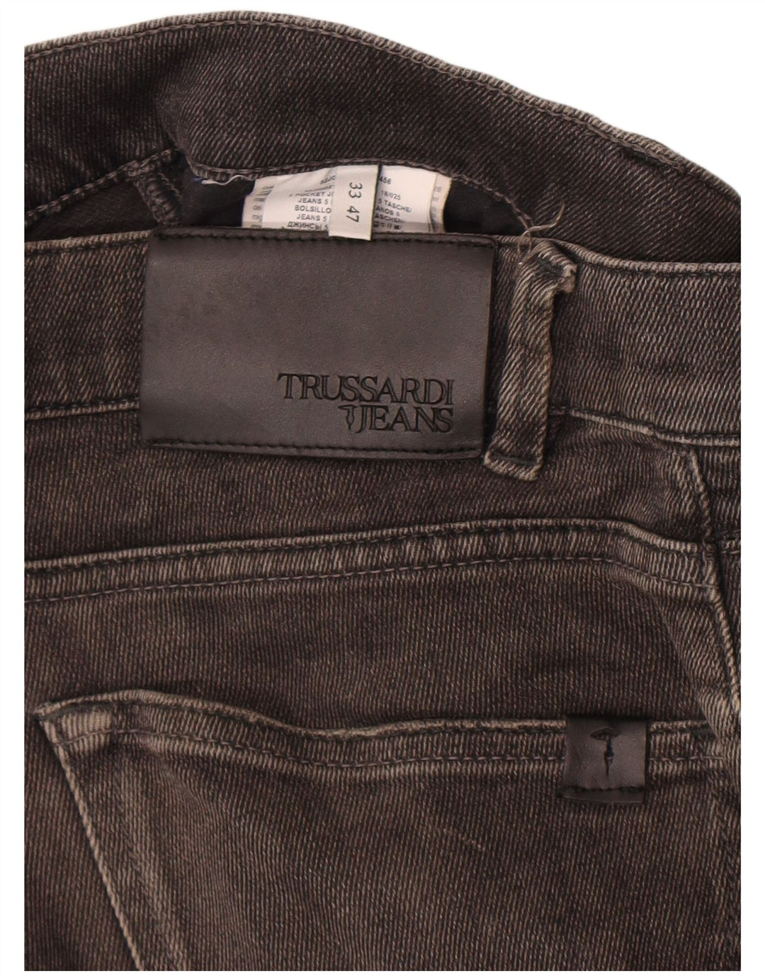 Trussardi Herre Distressed Slim Jeans W33 L34 Sort Bomuld