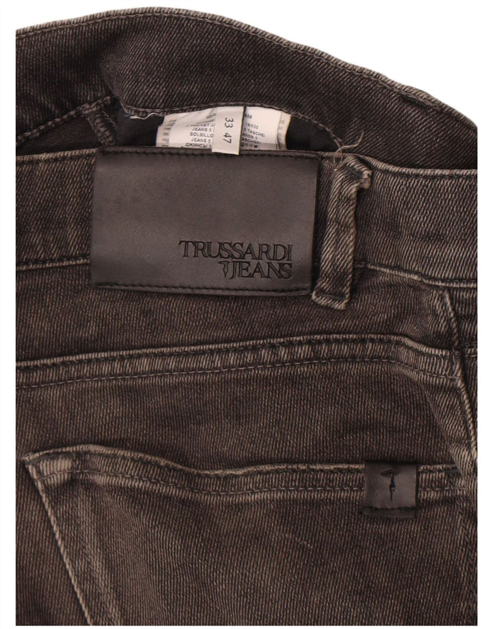 Trussardi Herre Distressed Slim Jeans W33 L34 Sort Bomuld