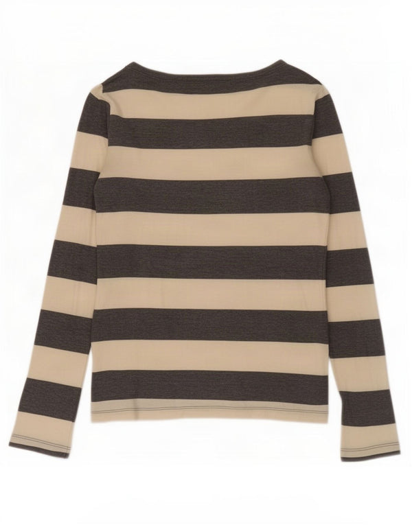 Aspesi Dame Top Langærmet UK 10 Small Off White Stribet