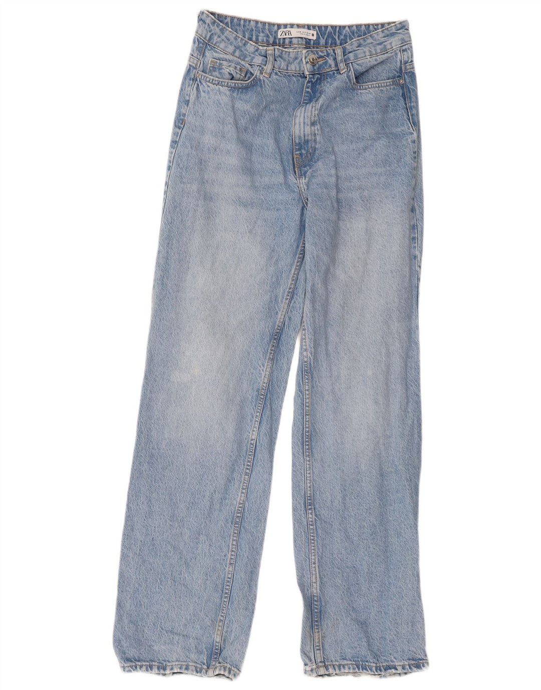 Zara Dame Straight Jeans EU 38 Small W30 L32 Blå Bomuld