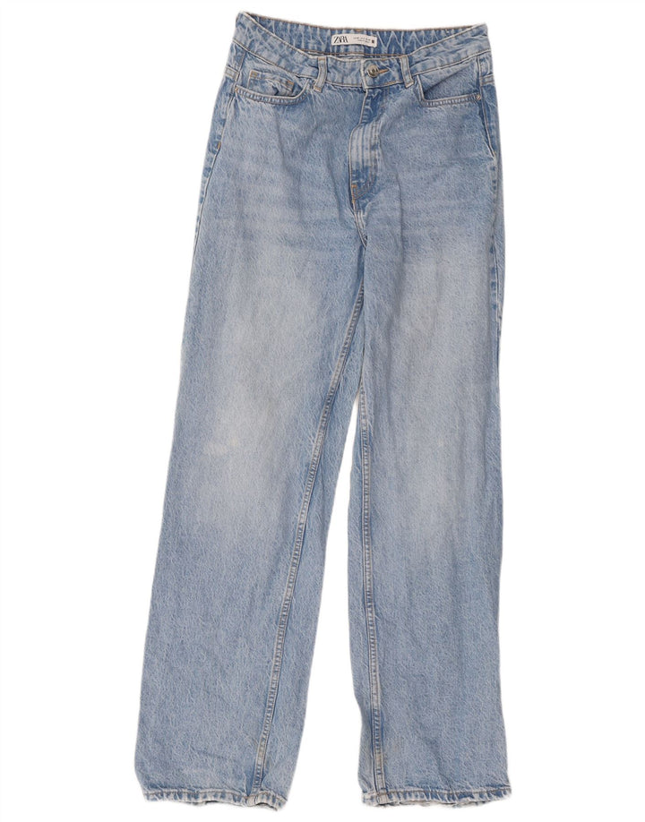 Zara Dame Straight Jeans EU 38 Small W30 L32 Blå Bomuld
