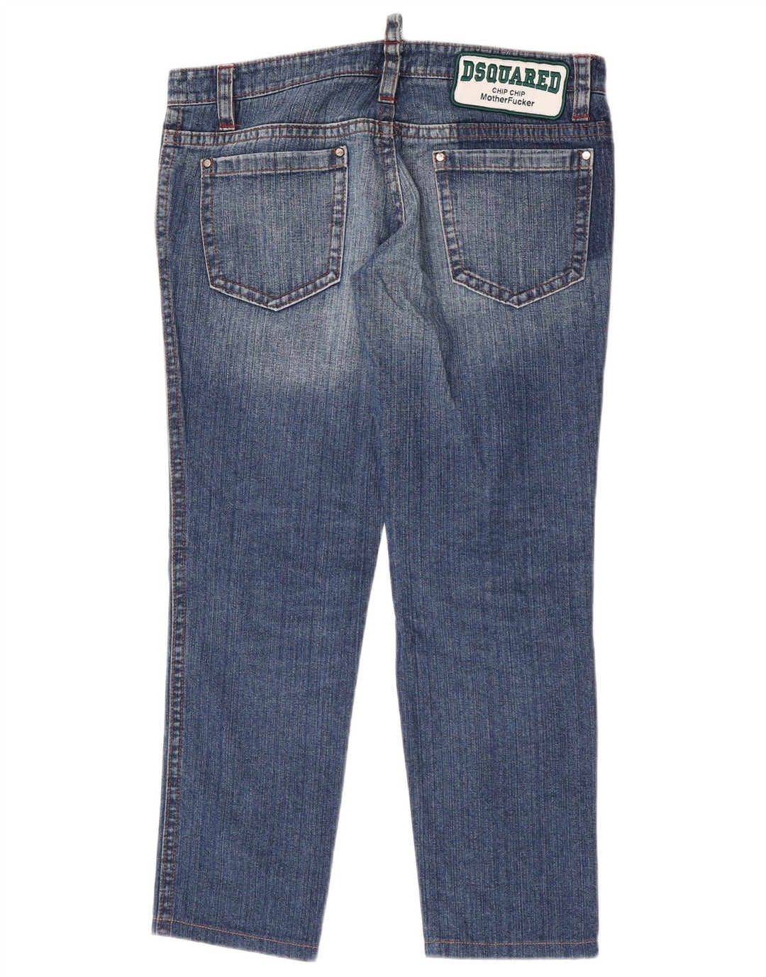 Dsquared2 Dame Canada Distressed Straight Jeans IT 50 XL W34 L28 Blå