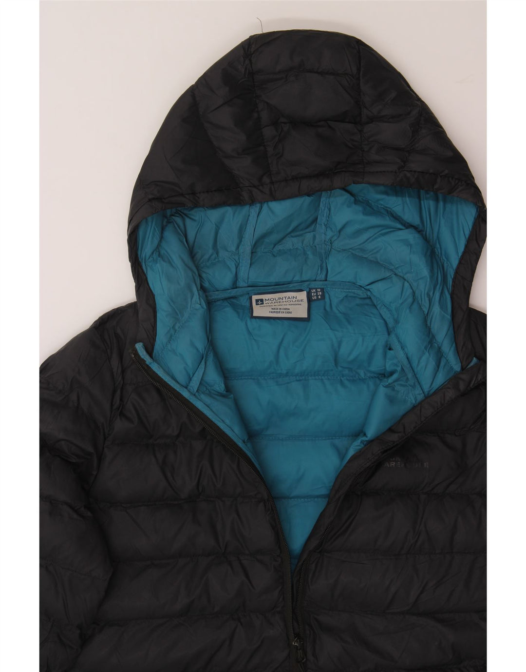 MOUNTAIN WAREHOUSE Womens Hooded Padded Jacket UK 10 Small Black Nylon Vintage Mountain Warehouse and Second-Hand Mountain Warehouse from Messina Hembry 