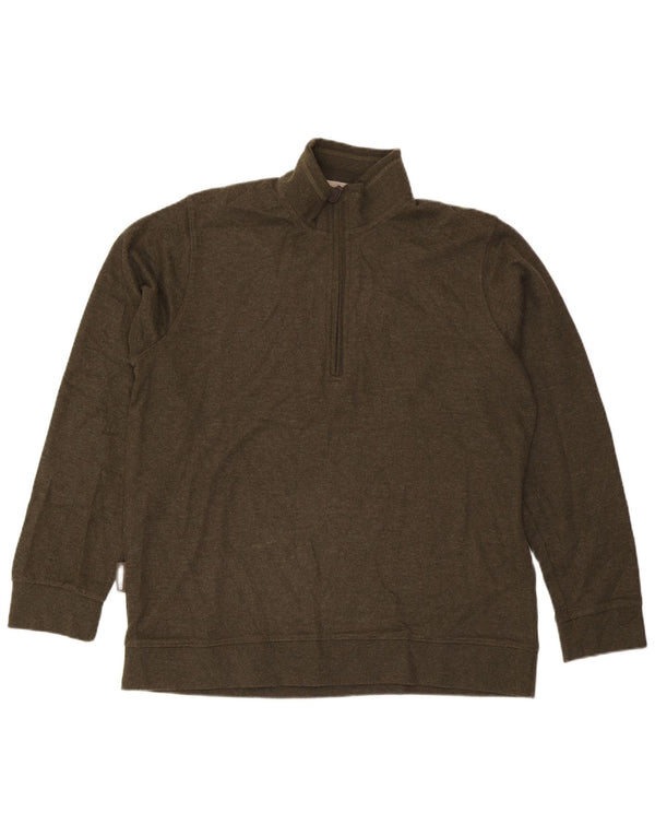 Mountain Warehouse Herre sweater med lynlåshals 2XL Khaki Bomuld