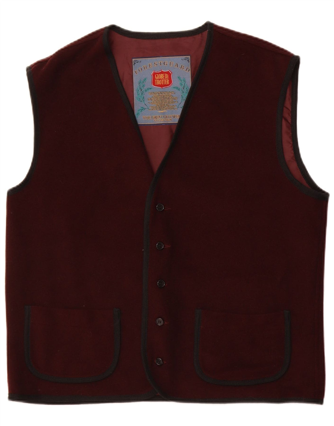 Globe Trotter Herre Gilet UK 40 Large Burgundy Acryl
