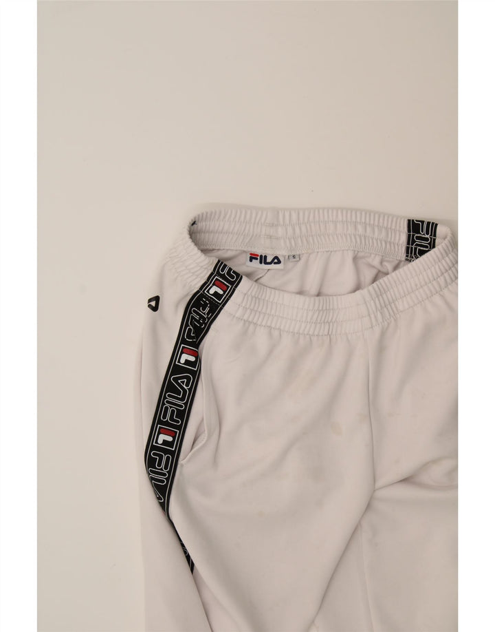 FILA Womens Graphic Tracksuit Trousers UK 10 Small  White Colourblock Vintage Fila and Second-Hand Fila from Messina Hembry 