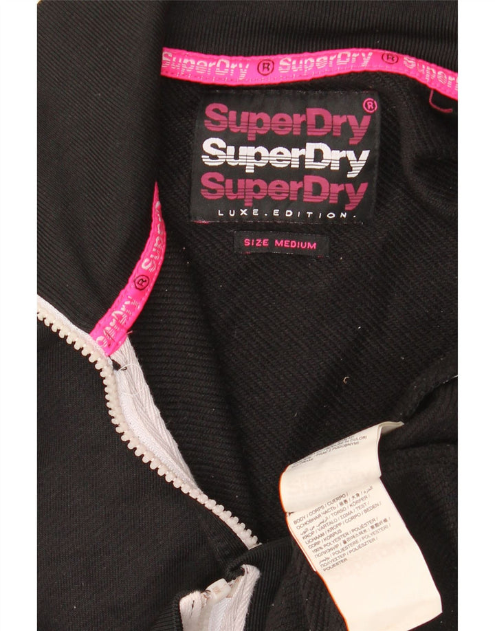 SUPERDRY træningsdragt topjakke til kvinder UK 14 Medium Sort Colourblock