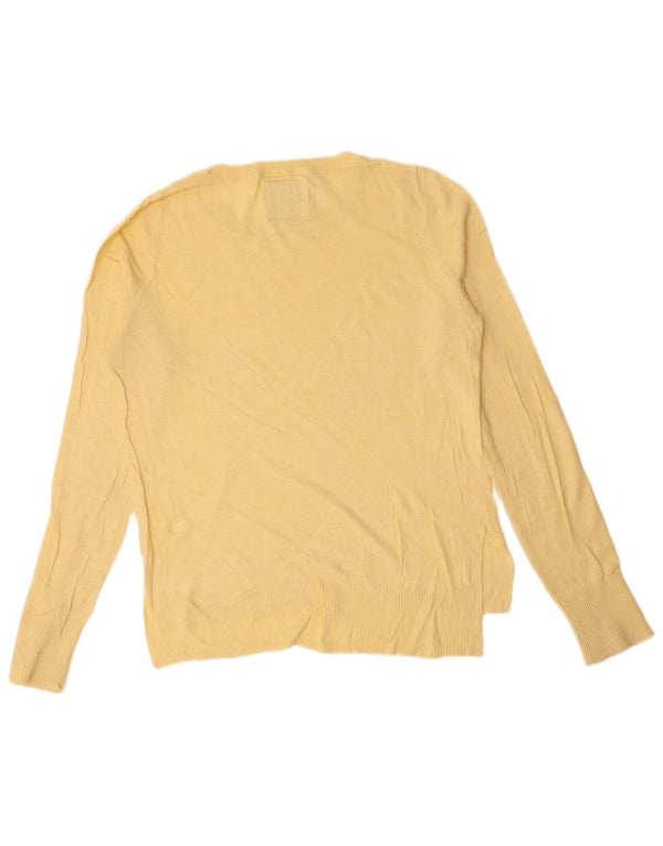 Abercrombie & Fitch Dame Boat Neck Jumper Sweater UK 14 Medium Gul