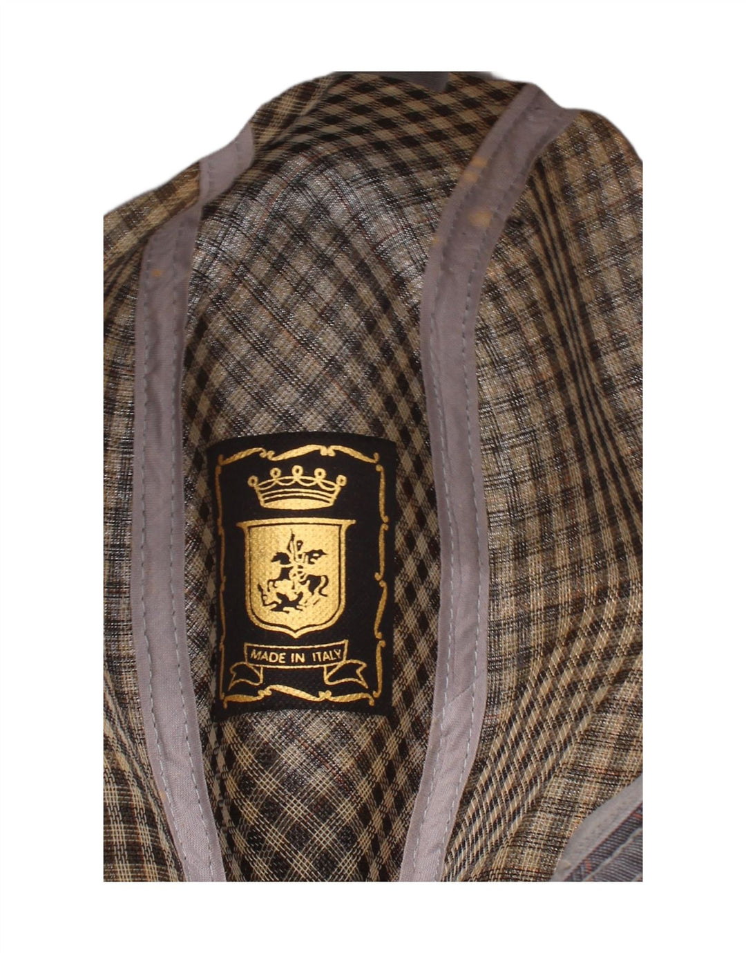 Vintage Herre Fedora Hat Stor Grå Ternet Klassisk