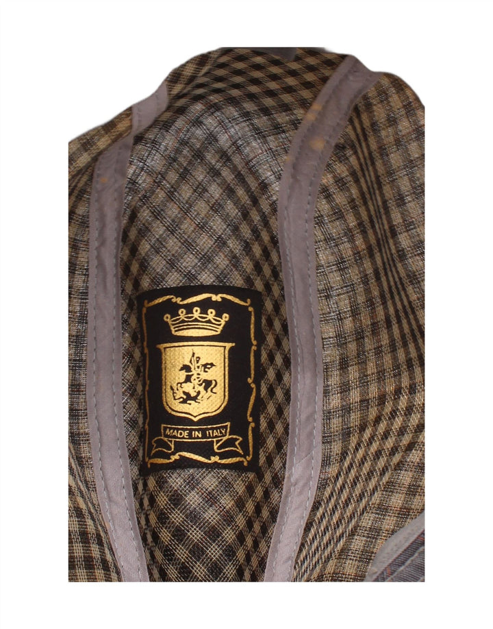 Vintage Herre Fedora Hat Stor Grå Ternet Klassisk