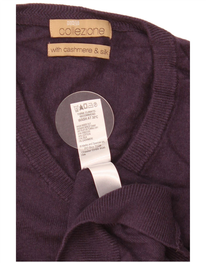 Marks & Spencer Herre V-hals sweater Stor lilla viskose
