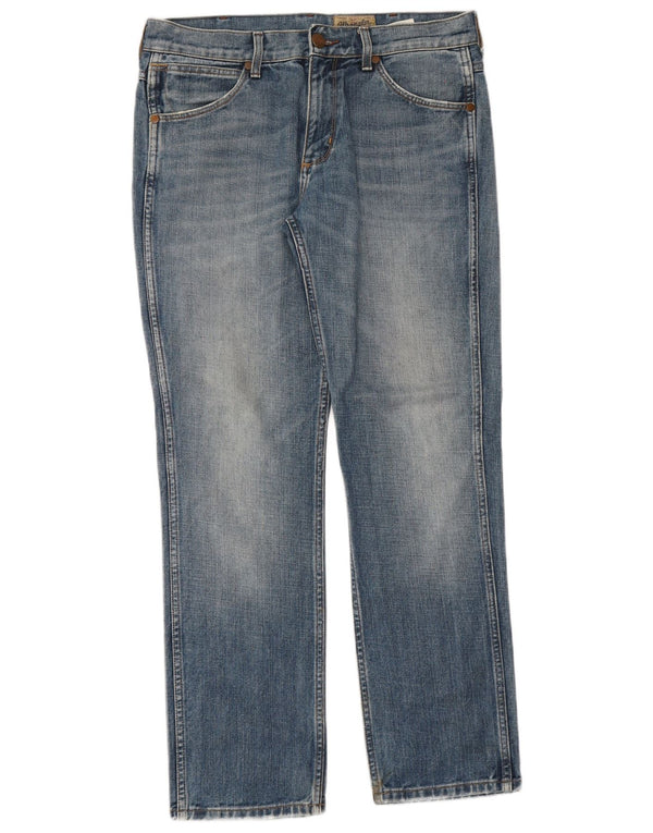 Wrangler Herre Greensboro Straight Jeans W32 L30 Blå Bomuld
