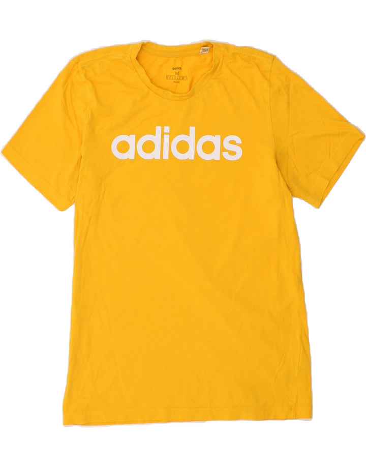 ADIDAS Mens Graphic T-Shirt Top Medium Yellow Cotton Vintage Adidas and Second-Hand Adidas from Messina Hembry 