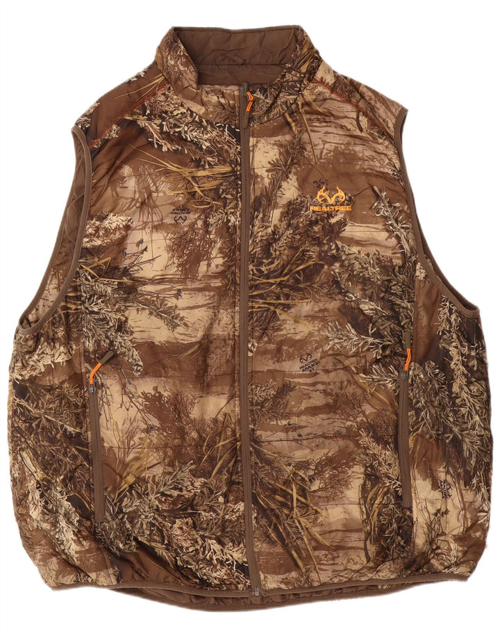 REALTREE Mens Reversible Gilet IT 54/56 3XL Brun Camouflage Polyester