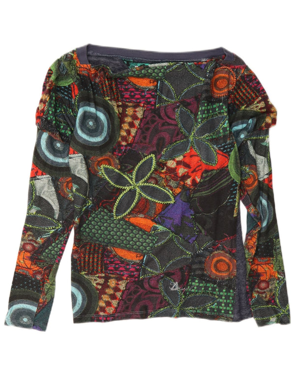 Desigual Dame Loose Fit Top Langærmet UK 6 XS Flerfarvet