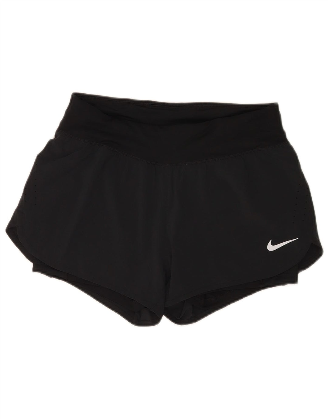 Nike Dame Dri Fit Sports Shorts UK 12 Medium Navy Blue Polyester