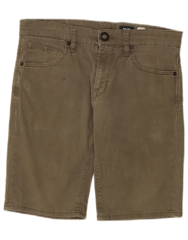 Volcom Herre Solver Denim Shorts W30 Medium Khaki Bomuld