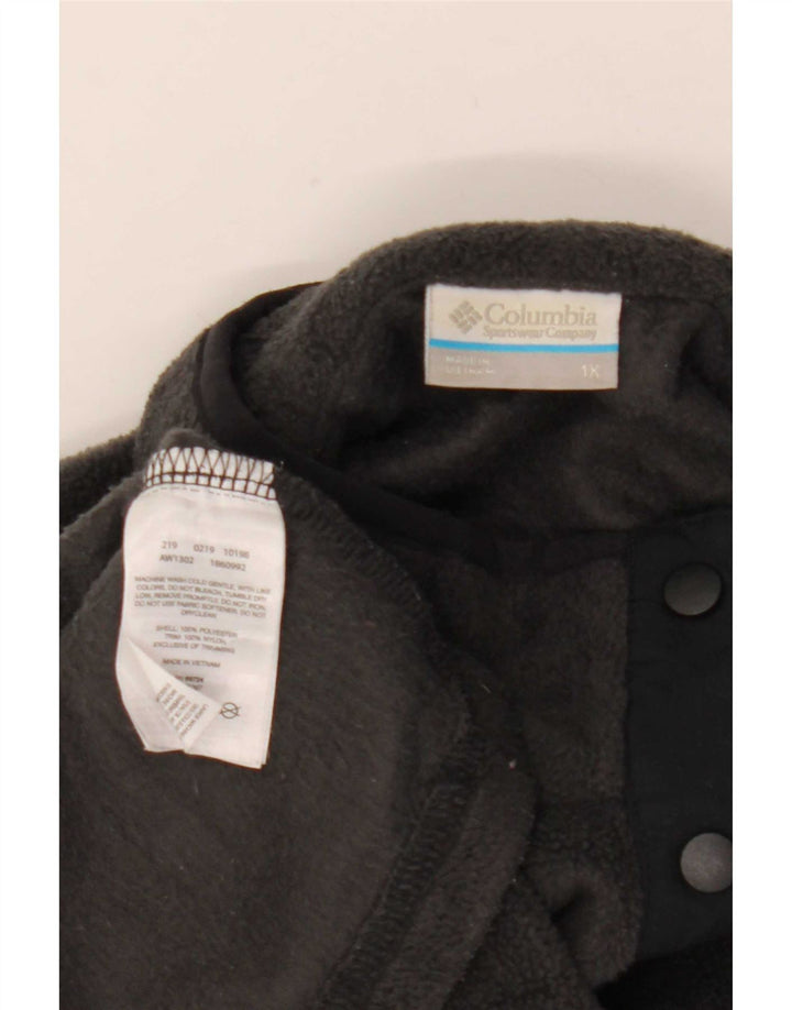 Columbia Womens Button Neck Fleece Jumper UK 18 XL Grå Polyester