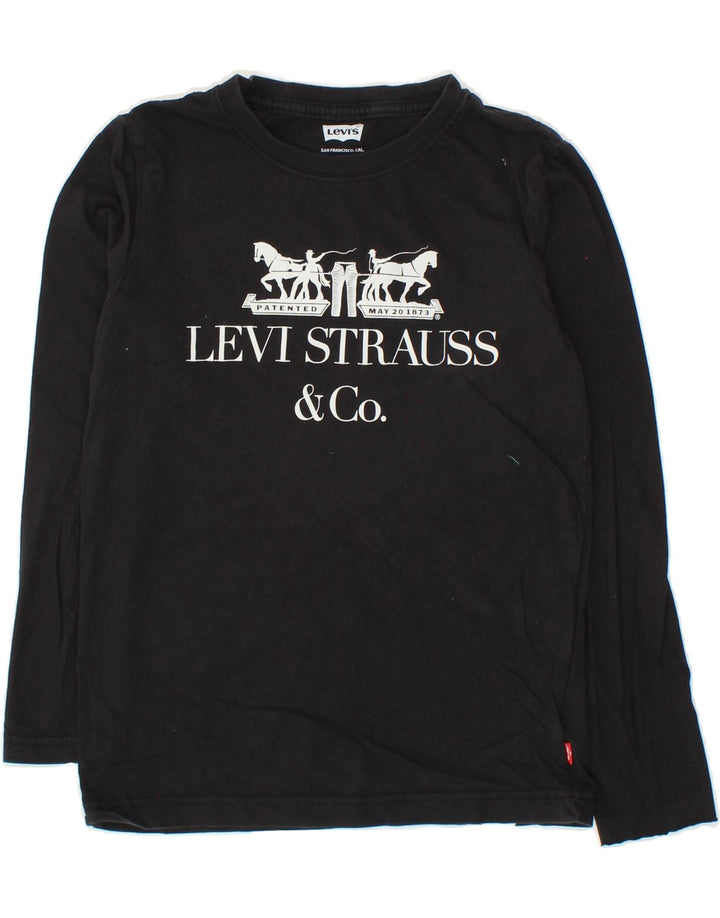 LEVI'S Boys Graphic Top Long Sleeve 9-10 Years Black Cotton Vintage Levi's and Second-Hand Levi's from Messina Hembry 