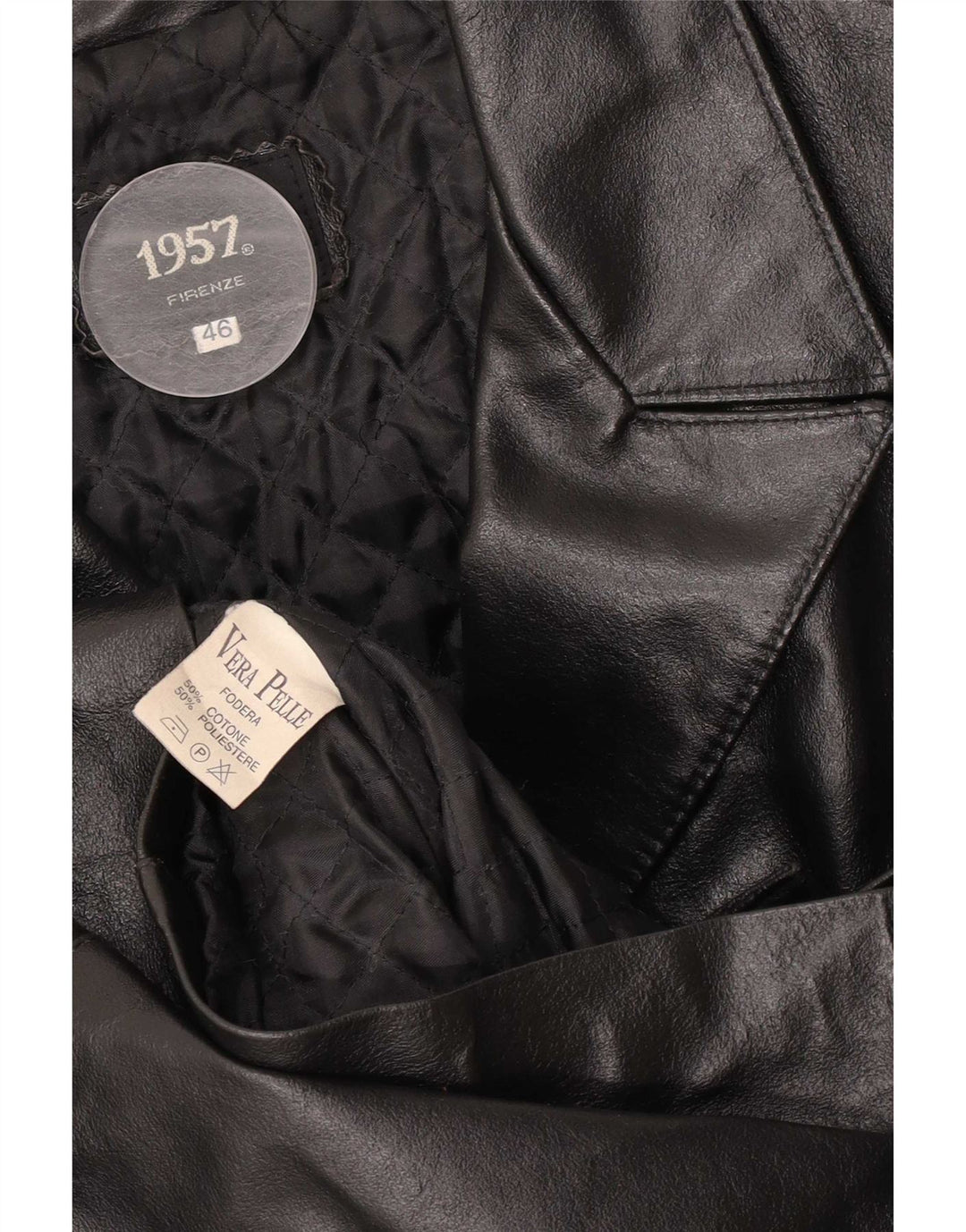 Vintage læderfrakke til kvinder IT 46 Large Black