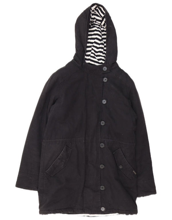 Billabong Dame Hooded Parka Jacket UK 14 Medium Black Bomuld