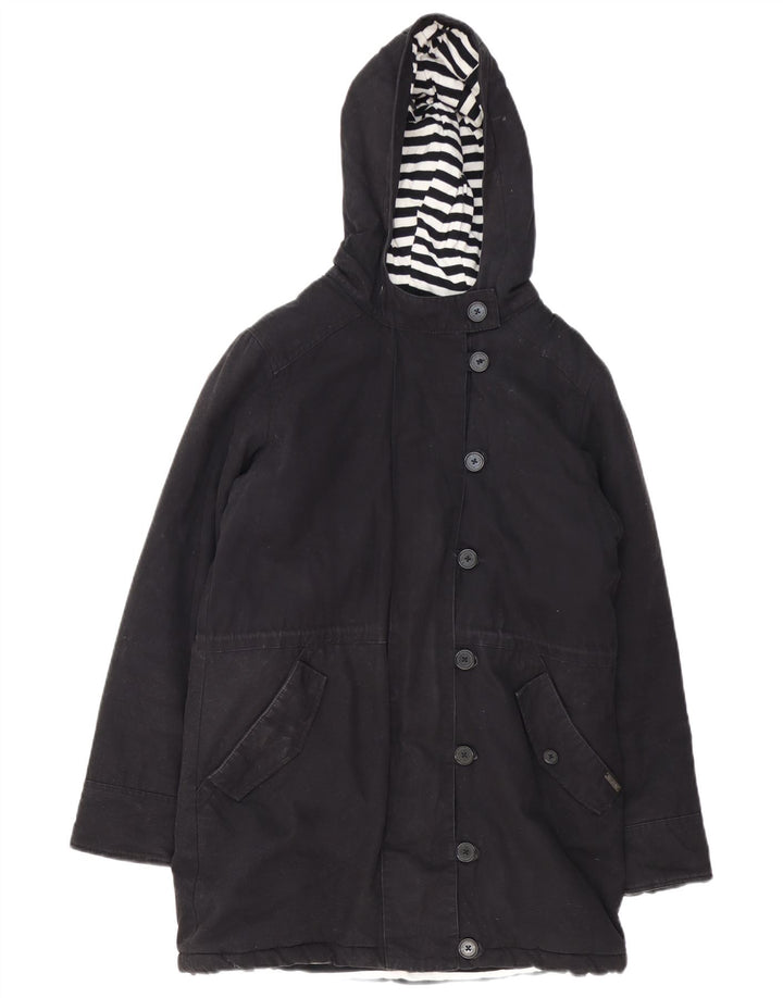 Billabong Dame Hooded Parka Jacket UK 14 Medium Black Bomuld