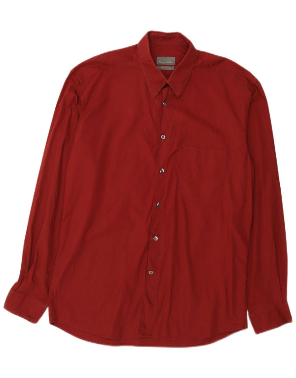 Massimo Dutti Herreskjorte str. 42 Large Bourgogne bomuld