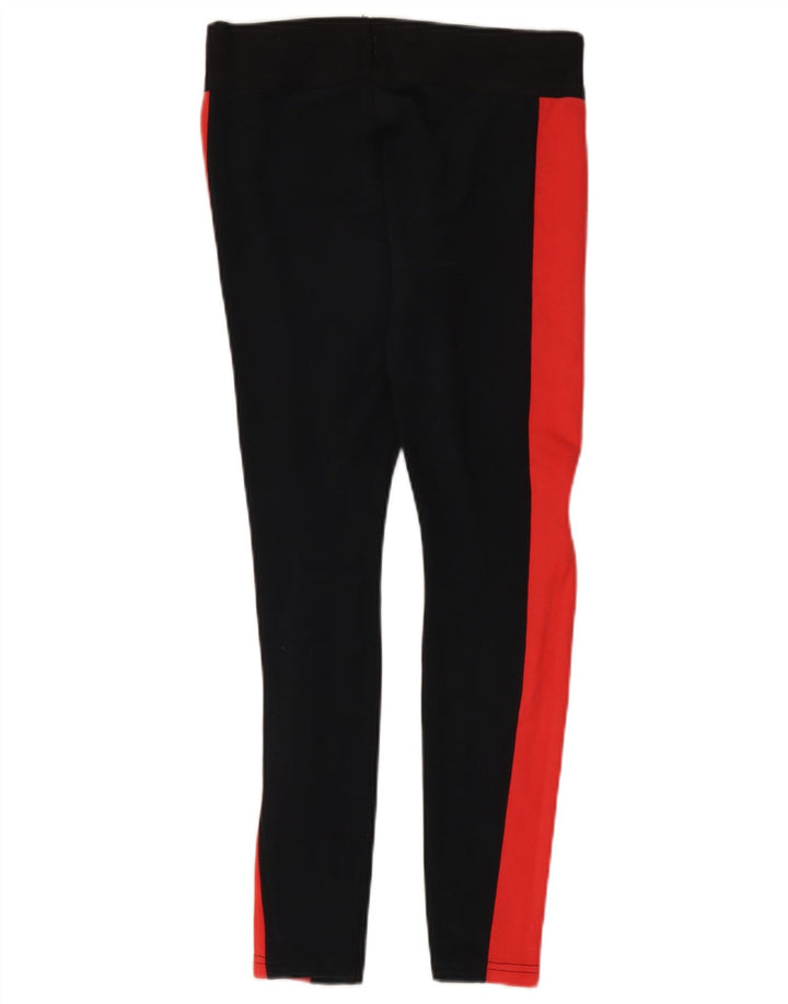 Nike Dame Leggings UK 10 Small Black Colourblock Bomuld