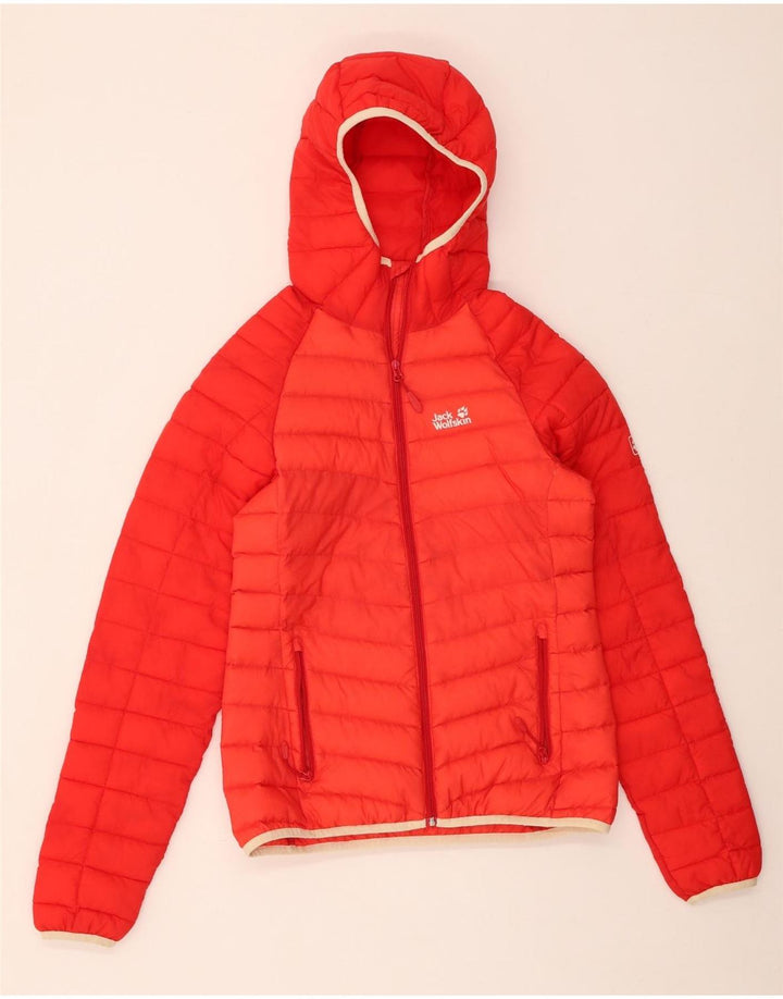 Jack Wolfskin, polstret jakke til kvinder, UK 6 XS Rød Colourblock Polyamid