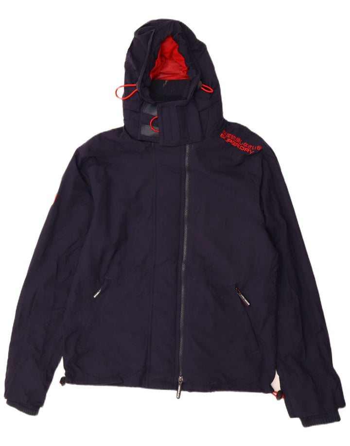 SUPERDRY Vindjakke til mænd med hætte vindjakke UK 40 Large Navy Blue