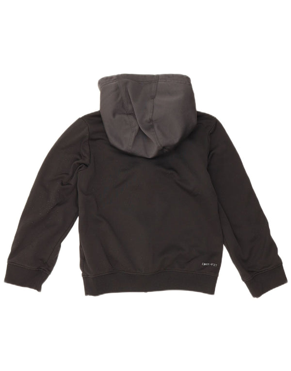 NIKE Dri Fit grafisk hættetrøje til drenge 8-9 år Small Black Colourblock