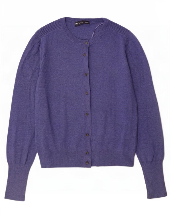 Marks & Spencer Dame Cardigan Sweater UK 12 Medium Blue Viscose