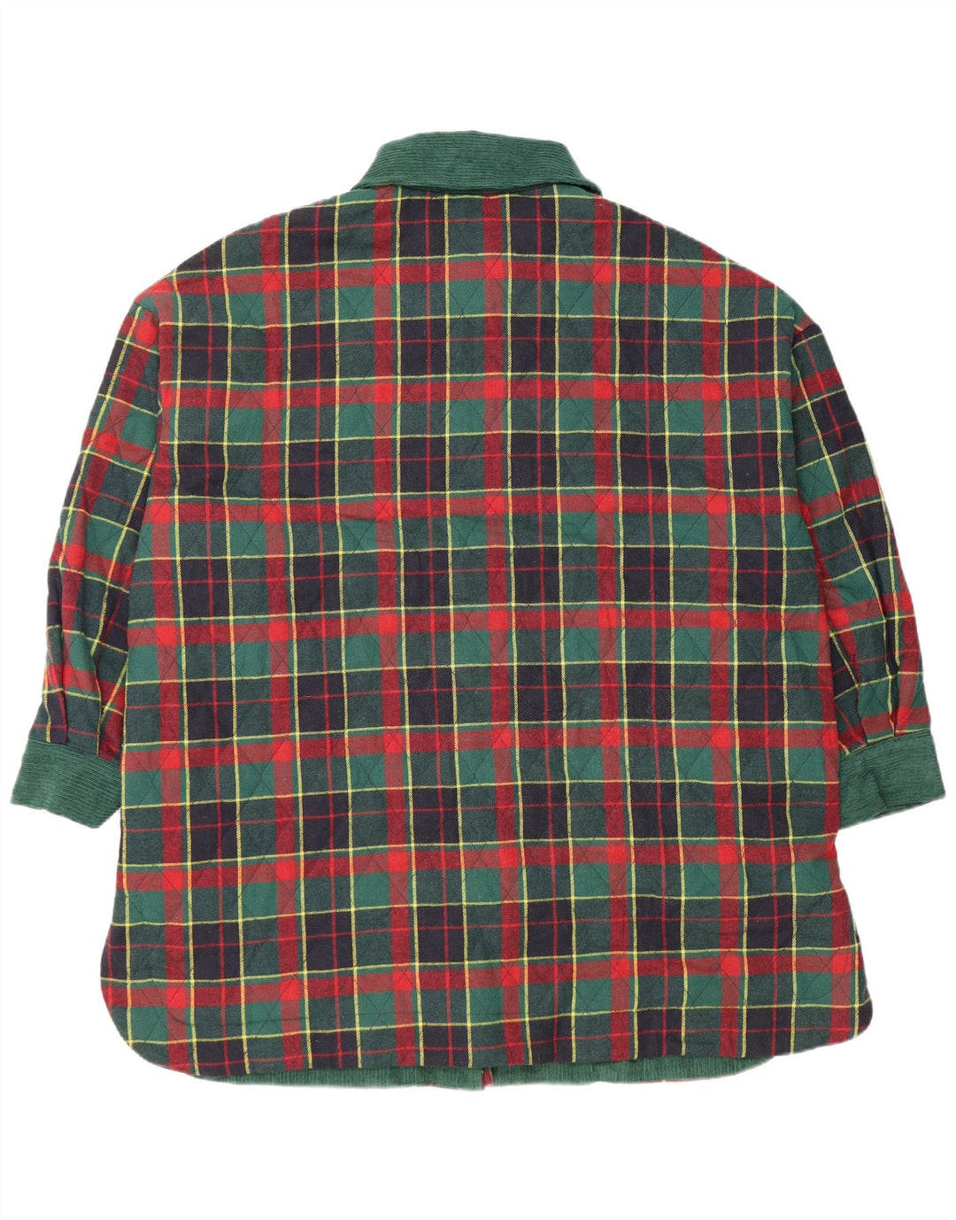 Tu Tøj Dame Quiltet Jakke One Size Grøn Ternet Polyester