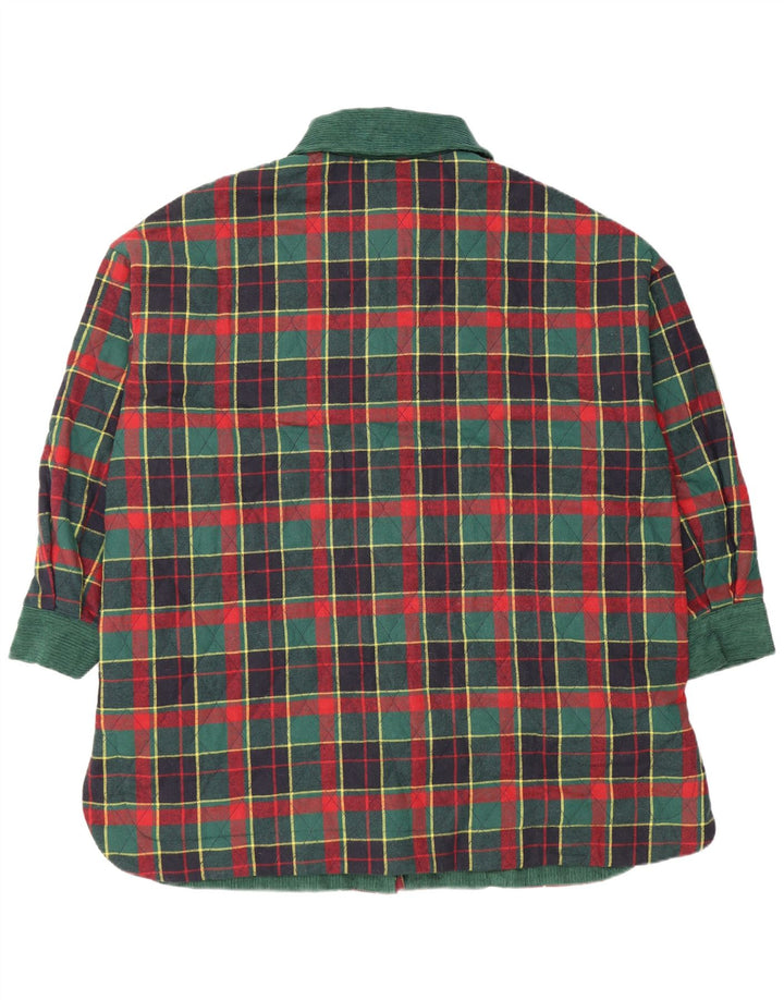 Tu Tøj Dame Quiltet Jakke One Size Grøn Ternet Polyester