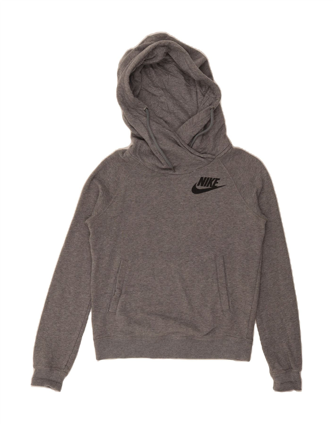 NIKE Womens Hoodie Jumper UK 10 Small Grey Cotton Vintage Nike and Second-Hand Nike from Messina Hembry 