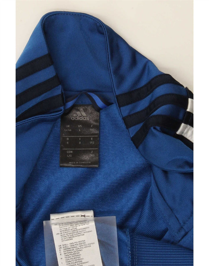 Adidas Træningsdragt til mænd Top jakke UK 44/46 Large Blue Colourblock Polyester