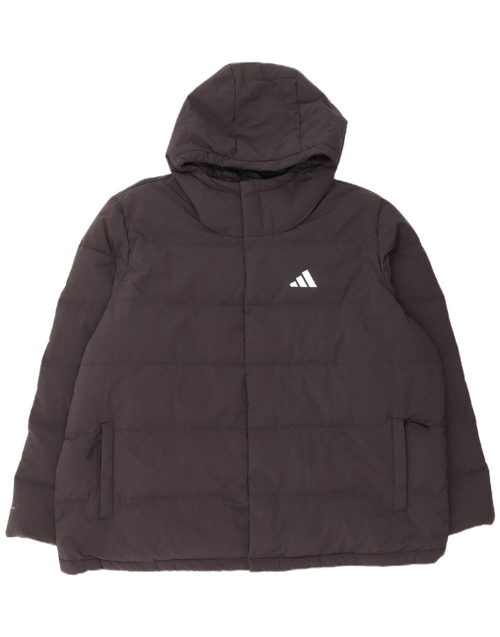 Adidas Herre hættepolstret jakke UK 46 3XL Sort Polyester