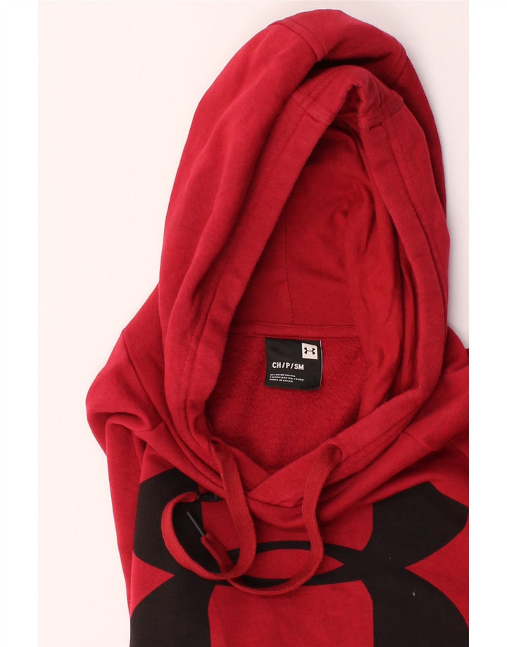 UNDER ARMOUR Mens Graphic Hoodie Jumper Small Red Cotton Vintage Under Armour and Second-Hand Under Armour from Messina Hembry 