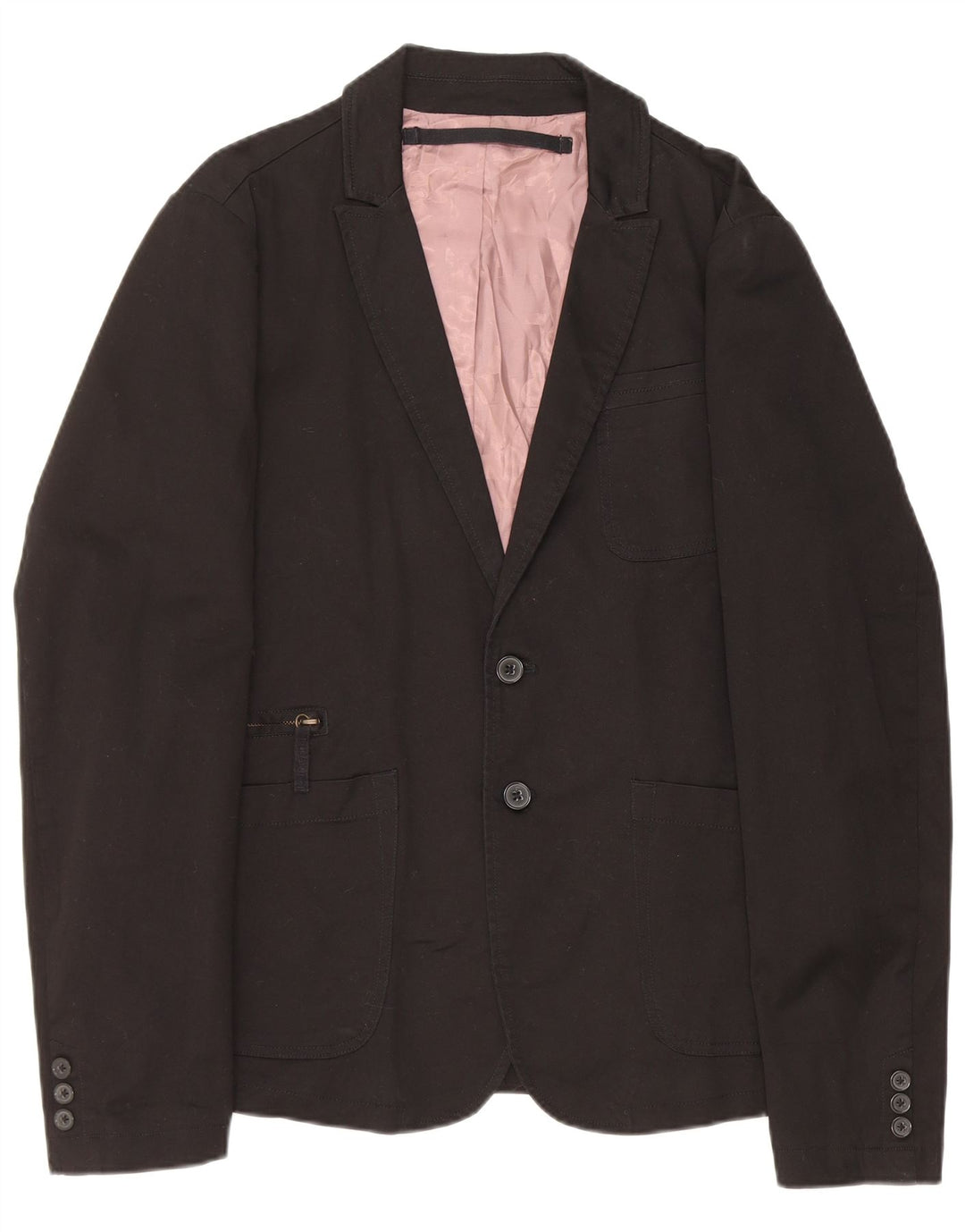 Diesel Herre 2 Button Blazer Jacket UK 40 Large Black Bomuld