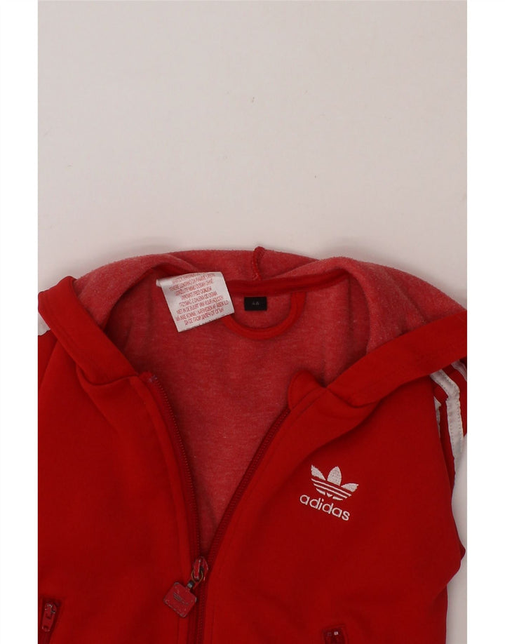 ADIDAS Boys Zip Hoodie Sweater 3-4 Years Red Polyester Vintage Adidas and Second-Hand Adidas from Messina Hembry 