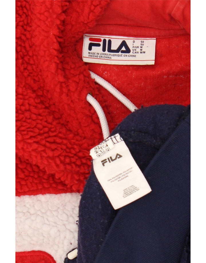 FILA Herre grafisk fleecetrøje med hætte Medium Flerfarvet Colourblock